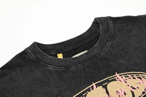 Gallery Dept Fashion Letter Print Wash T-shirt Unisex Casual Cotton Short Sleeve
