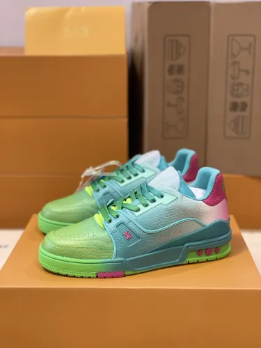 Louis Vuitton Trainer Fashion Monogram Shoes Unisex Rendering Colorful Tie-Dye Sneakers Virgil Abloh