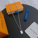 Louis Vuitton Retro Couple Alphabet Pendant Necklace 60 CM