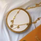 Louis Vuitton Blooming Classic Circle Monogram Flower Pendant Necklace And Bracelet Set 2/Piece