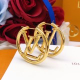 Louis Vuitton Classic Big Circle Logo Earrings