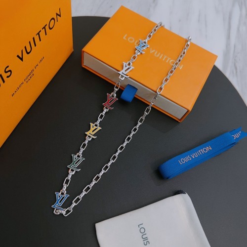 Louis Vuitton Retro Couple Alphabet Necklace 60 CM