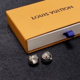 Louis Vuitton Classic Monogram Round Ball Stud Earrings