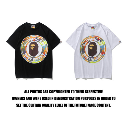 BAPE/A/Bathing Ape Grid Colorful Camo Ape Head T-shirt