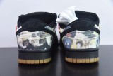 Supreme x Nike SB Dunk Low Co-Branded Black Graffiti Retro Casual Board Shoes Street Sneakers