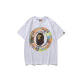 BAPE/A/Bathing Ape Grid Colorful Camo Ape Head T-shirt
