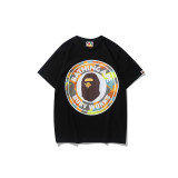 BAPE/A/Bathing Ape Grid Colorful Camo Ape Head T-shirt