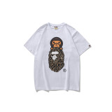 BAPE/A/Bathing Ape BABY MILO Leopard Print Ape Head T-shirt