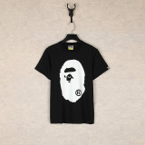 BAPE/A/Bathing Ape White BAPE Ape Head Letter Printed Short Sleeve T-shirt