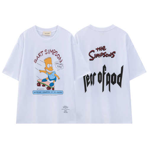 Fear of God Bart Simpson Print Short Sleeve Unisex High Street Cotton T-shirt
