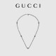 Gucci Interlocking Double G Fine Enamel Silver Necklace