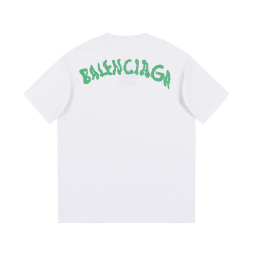 Balenciaga Logo Embroidery Loose Shoulder Drop Short Sleeve