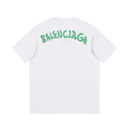 Balenciaga Logo Embroidery Loose Shoulder Drop Short Sleeve
