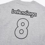 Balenciaga Letter 8 Printed Short Sleeve Unisex Casual Oversize Cotton T-shirt