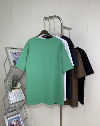 Bottega Veneta Solid Simple Short Sleeve Unisex Casual Cotton T-shirt
