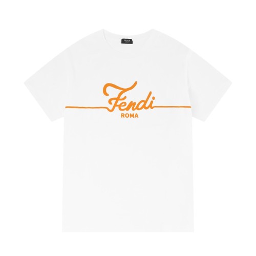 Fendi Classic Letter Foam Short Sleeve High Street Cotton Casual T-shirt