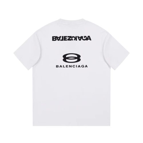 Balenciaga Double Ring Letter Logo Printed T-shirt Couple Round Neck Cotton Short Sleeve