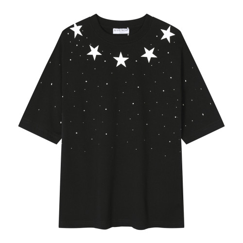 Givenchy Hot Diamond Star Print Short Sleeve Fashion Casual OversizeT-shirt