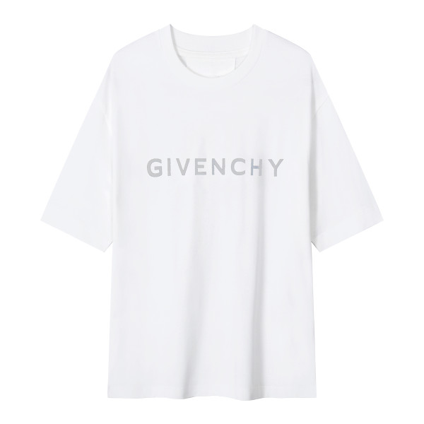 Givenchy Reflective Logo Letter Printing Short Sleeve Unisex Oversize Casual T-shirt