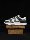 Nike Dunk Low Grey Black Orange Mini Swoosh Unisex Classic Casual Board Shoes Sneakers
