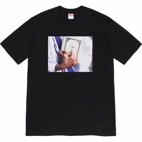 Supreme Bible Prayer Print Short Sleeve Couple Fashion Casual T-shirt