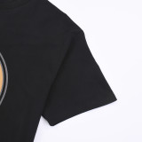 Louis Vuitton Circular Logo Print T-shirt Classic Round Neck Short Sleeve