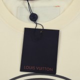 Louis Vuitton Circular Logo Print T-shirt Classic Round Neck Short Sleeve
