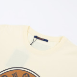Louis Vuitton Circular Logo Print T-shirt Classic Round Neck Short Sleeve