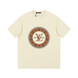 Louis Vuitton Circular Logo Print T-shirt Classic Round Neck Short Sleeve