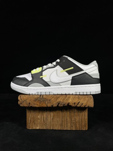 Nike Dunk Low Scrap Wolf Grey Light Lemon Twist Unisex Classic Casual Board Shoes Sneakers
