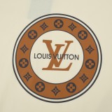 Louis Vuitton Circular Logo Print T-shirt Classic Round Neck Short Sleeve