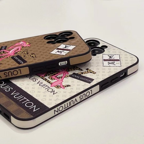 Louis Vuitton Fashion Phone Protection Cover Pink Leopard Cartoon Phone Cases