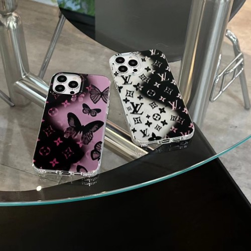 Louis Vuitton Fashion Halo Butterfly Phone Protection Cover Thickened Anti-Drop Phone Cases