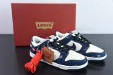 Levi's x Nike DUNK SB LOW Splice Beige Blue Worn Denim Casual Board Shoes Unisex Fashion Sneakers