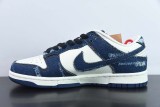 Levi's x Nike DUNK SB LOW Splice Beige Blue Worn Denim Casual Board Shoes Unisex Fashion Sneakers