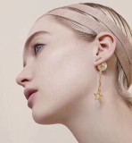 Dior CD Pearl pentagram Tassel Fashion Earrings
