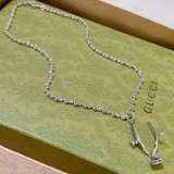 Gucci  Anger Forest Unisex Double G Classic Razor Necklace Necklace 60CM