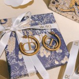 Dior CD Vintage Letter Ancient Gold Ear Ring