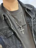 Gucci Anger Forest Unisex Double G Vintage Cross Punk Necklace 60CM
