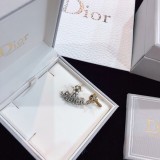 Dior Gold Vintage Classic Bee CD Letter JADIOR Asymmetric Earrings
