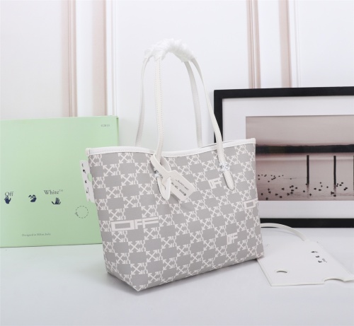 Off White Classics Full Arrow Logo Handbag Fashion Shopping Bag Grey Size：38*23*12CM