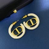 Dior Classic Fashion Celebrity Vintage Style Drop Oil CD Letter Circle Earrings