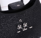 Alexander Wang Water Diamond Full Diamond Letter Wandering Bag Fashion Handbag Black Size:23×18.5CM