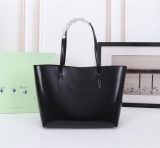 Off White Classics Pearlite Layer Handbag Fashion Shopping Bag Grey Size：38*23*12CM