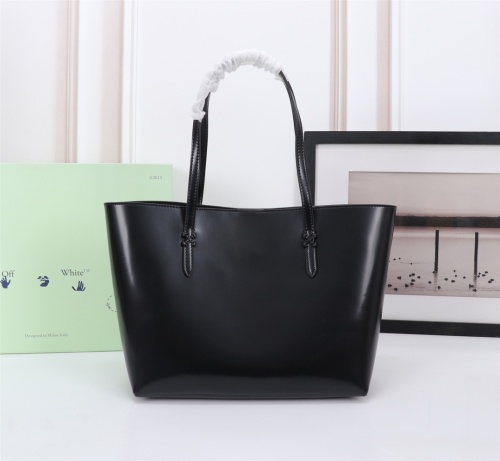 Off White Classics Pearlite Layer Handbag Fashion Shopping Bag Grey Size：38*23*12CM