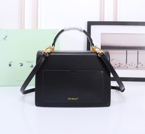 Off White Classics Metal Arrow Logo Handbag Fashion Crossbody Bag Black Size：26*19*9CM