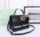 Off White Classics Metal Arrow Logo Handbag Fashion Crossbody Bag Size：26*19*9CM