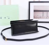 Off White Classics Metal Arrow Logo Handbag Fashion Crossbody Bag Black Size：26*19*9CM