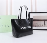 Off White Classics Pearlite Layer Handbag Fashion Shopping Bag Grey Size：38*23*12CM