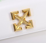 Off White Classics Metal Arrow Logo Handbag Fashion Crossbody Bag White Size：26*19*9CM